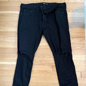 Hollister Black Denim Ripped Jeans